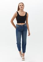 Bayan Siyah Dikişsiz Crop Top