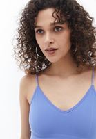Bayan Lila Dikişsiz Crop Top