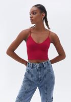 Bayan Pembe Dikişsiz Crop Top