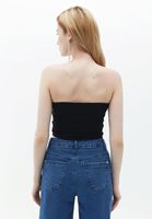 Bayan Siyah Askısız Crop Atlet