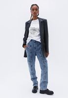 Bayan Beyaz Pamuklu Oversize Tişört