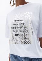 Bayan Beyaz Pamuklu Oversize Tişört