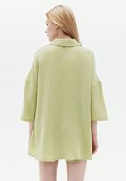 Bayan Yeşil Pamuklu Oversize Gömlek
