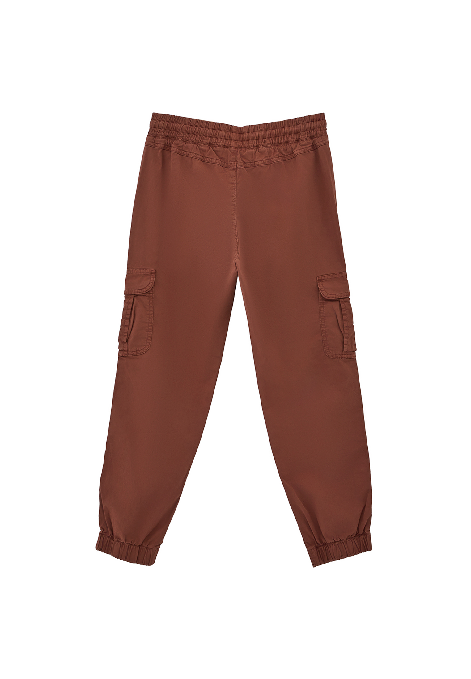 Kahverengi Beli Lastikli Kargo Jogger Pantolon