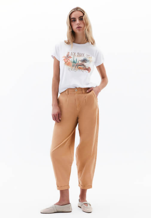 Bej Orta Bel Balon Pantolon