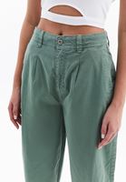 Bayan Yeşil Orta Bel Balon Pantolon