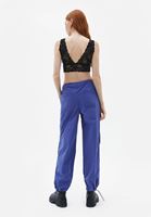 Bayan Lila Orta Bel Jogger Pantolon