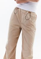 Bayan Bej Orta Bel Jogger Pantolon