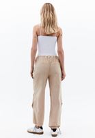 Bayan Bej Orta Bel Jogger Pantolon