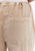 Bayan Bej Orta Bel Jogger Pantolon