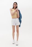 Bayan Beyaz Orta Bel Mini Şort