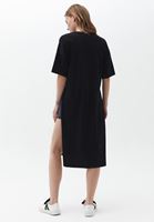 Bayan Siyah Pamuklu Uzun Tişört