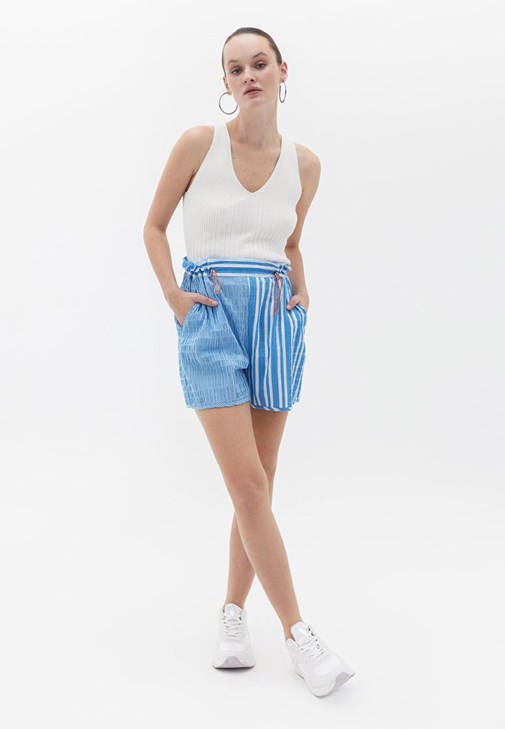 Çok Renkli Loose-Fit Mini Şort