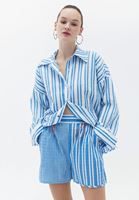 Bayan Çok Renkli Pamuklu Oversize Gömlek