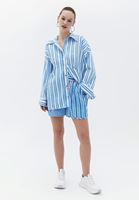 Bayan Çok Renkli Pamuklu Oversize Gömlek