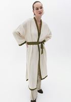 Bayan Krem Kemerli Loose-Fit Kimono