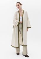 Bayan Krem Kemerli Loose-Fit Kimono