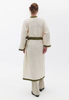 Bayan Krem Kemerli Loose-Fit Kimono