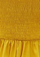 Bayan Sarı Pamuklu Uzun Elbise