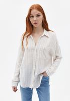 Bayan Çok Renkli Oversize Cepli Gömlek