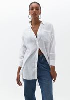 Bayan Beyaz Pamuklu Oversize Gömlek