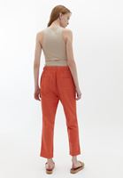 Bayan Turuncu Yüksek Bel Carrot-Fit Pantolon