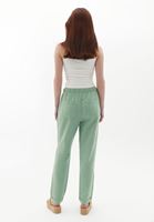 Bayan Yeşil Yüksek Bel Carrot-Fit Pantolon