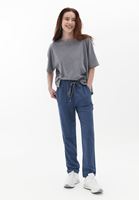 Bayan Mavi Yüksek Bel Carrot-Fit Pantolon