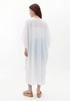 Bayan Beyaz V Yaka Kaftan Elbise