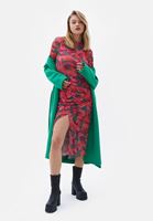 Bayan Çok Renkli Yırtmaçlı Tül Elbise