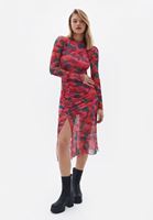 Bayan Çok Renkli Yırtmaçlı Tül Elbise