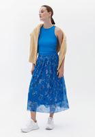 Bayan Çok Renkli Yüksek Bel Midi Etek