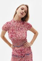 Bayan Çok Renkli Gipeli Tül Bluz