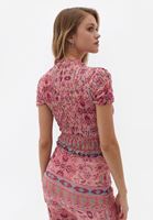 Bayan Çok Renkli Gipeli Tül Bluz