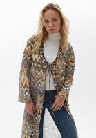 Bayan Çok Renkli Bağlama Detaylı Loose-Fit Kimono