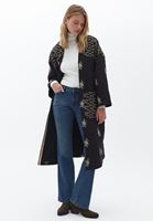 Bayan Siyah Oversize Kapitoneli Kimono