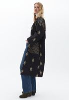 Bayan Siyah Oversize Kapitoneli Kimono