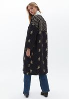 Bayan Siyah Oversize Kapitoneli Kimono