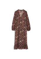 Women Mixed Tulle Kimono with Button Detail