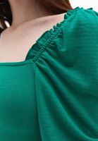 Bayan Yeşil Kare Yaka Crop Bluz