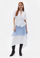 Bayan Beyaz Kruvaze Yaka Bluz