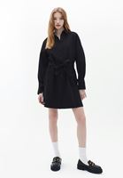 Bayan Siyah Pamuklu Gömlek Elbise