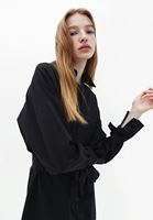 Bayan Siyah Pamuklu Gömlek Elbise