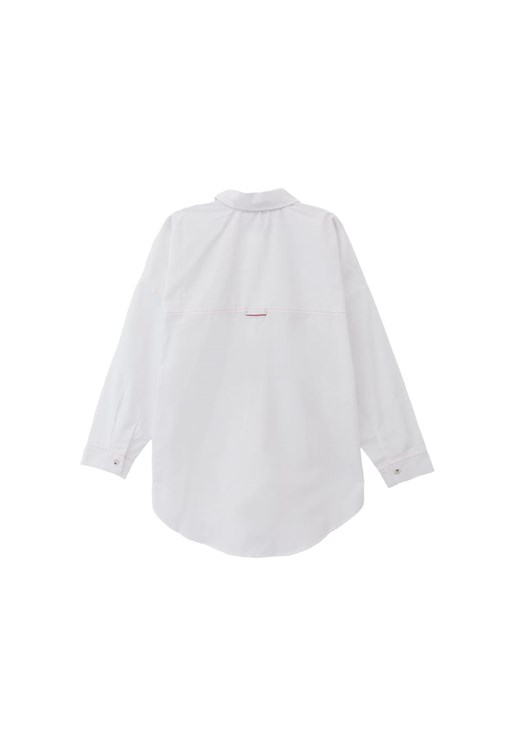 Düğmeli Tayt ve Oversize Gömlek Kombini
