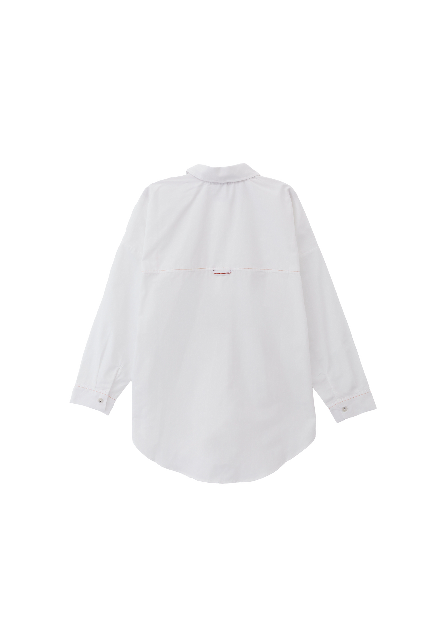 Beyaz Oversize Cepli Gömlek