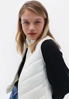 Bayan Krem Kapitoneli Yelek