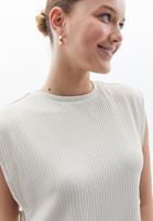 Bayan Krem Loose-Fit Kolsuz Süveter