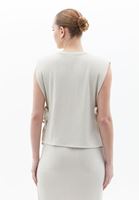 Bayan Krem Loose-Fit Kolsuz Süveter