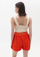 Bayan Bej Askılı Crop Bluz ( TENCEL™ )