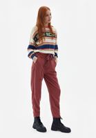 Bayan Bordo Kemerli Baggy-Fit Pantolon ( TENCEL™ )